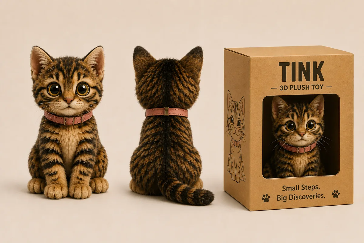 Tink the kitten 3D plush toy